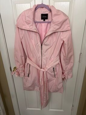 Cole Haan Soft Pink Belted Trench with Zip Pockets